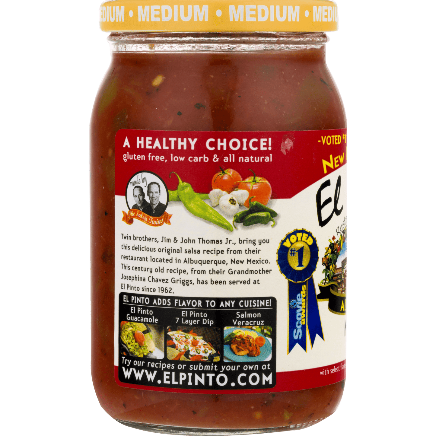 El Pinto Medium Salsa, 16 ozEl Pinto Medium Salsa Authentic New Mexico Flavor, 16 oz Jar