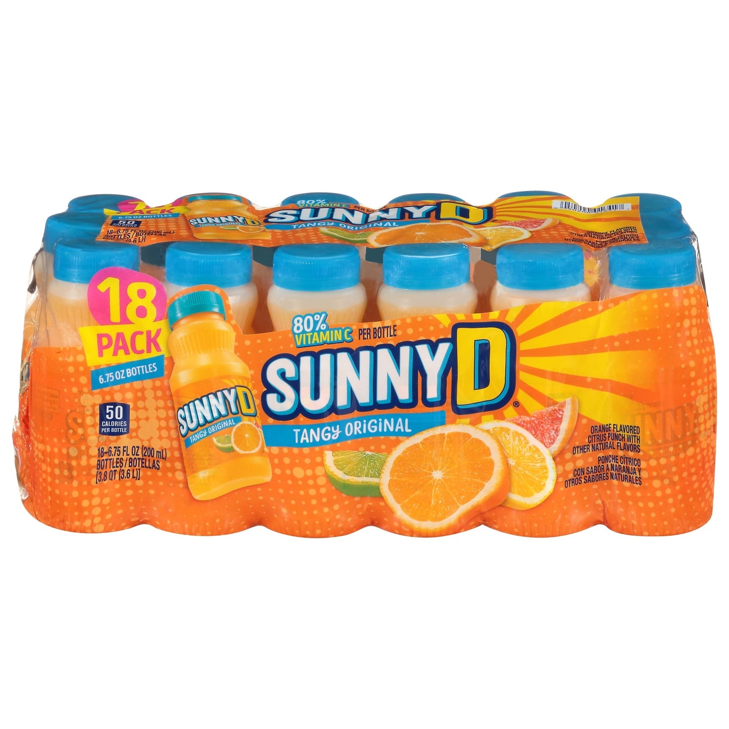 SUNNYD Tangy Original Shelf Stable Orange Juice Drink, 18 Count, 6.75