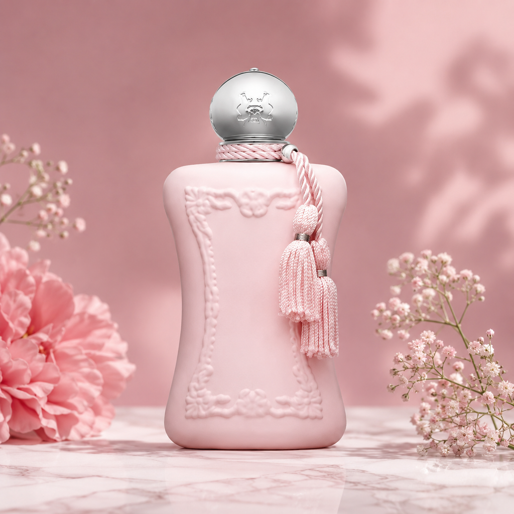 Elegant Pink Floral Perfume for Women – Long-Lasting Fragrance with Decorative Tassel