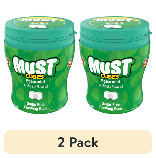 Elite Must Sugar Free Spearmint Cubed Gum, 2oz (2 pack)