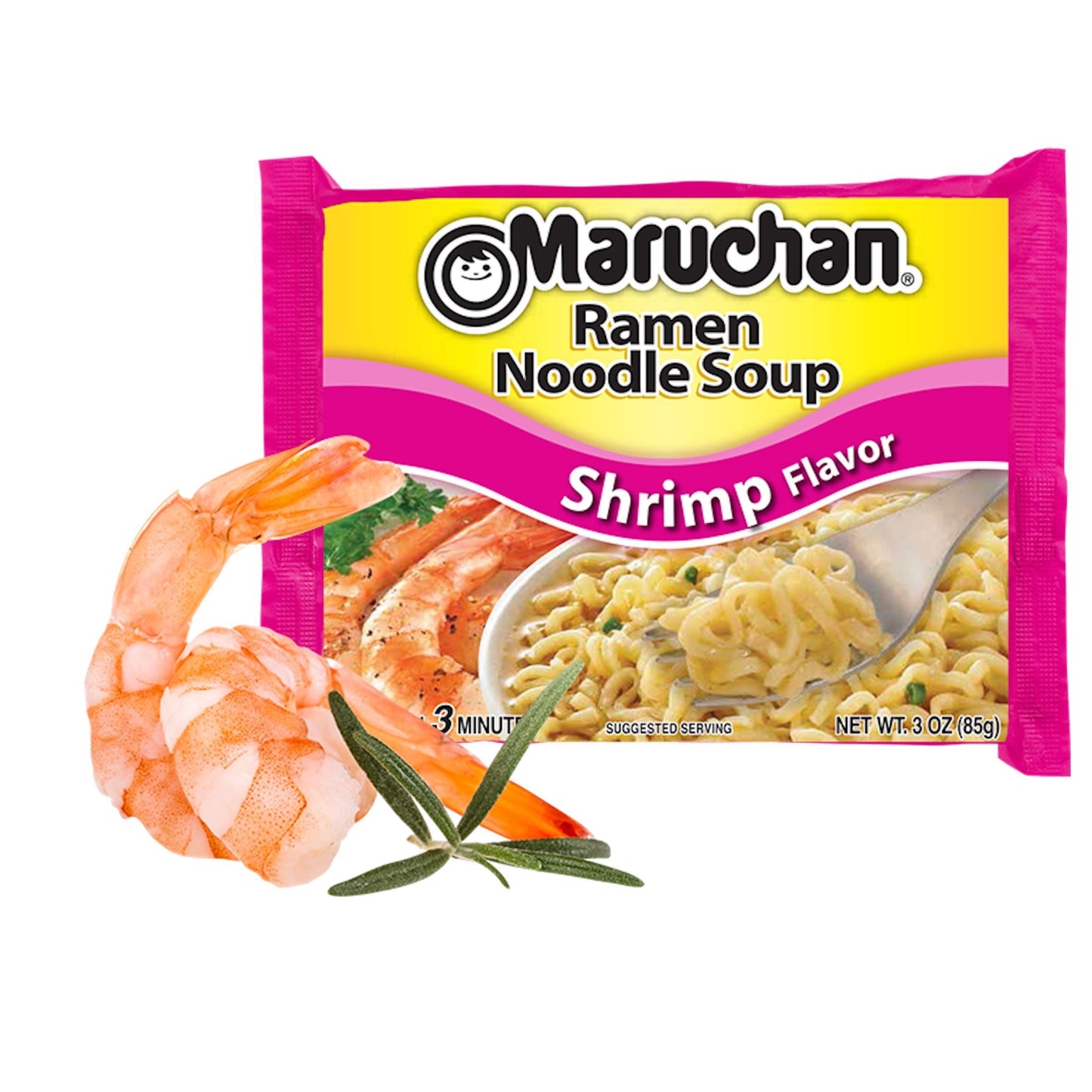 Maruchan Ramen Noodle Soup, Shrimp Flavor Instant Noodles, 3 oz, Pack of 12