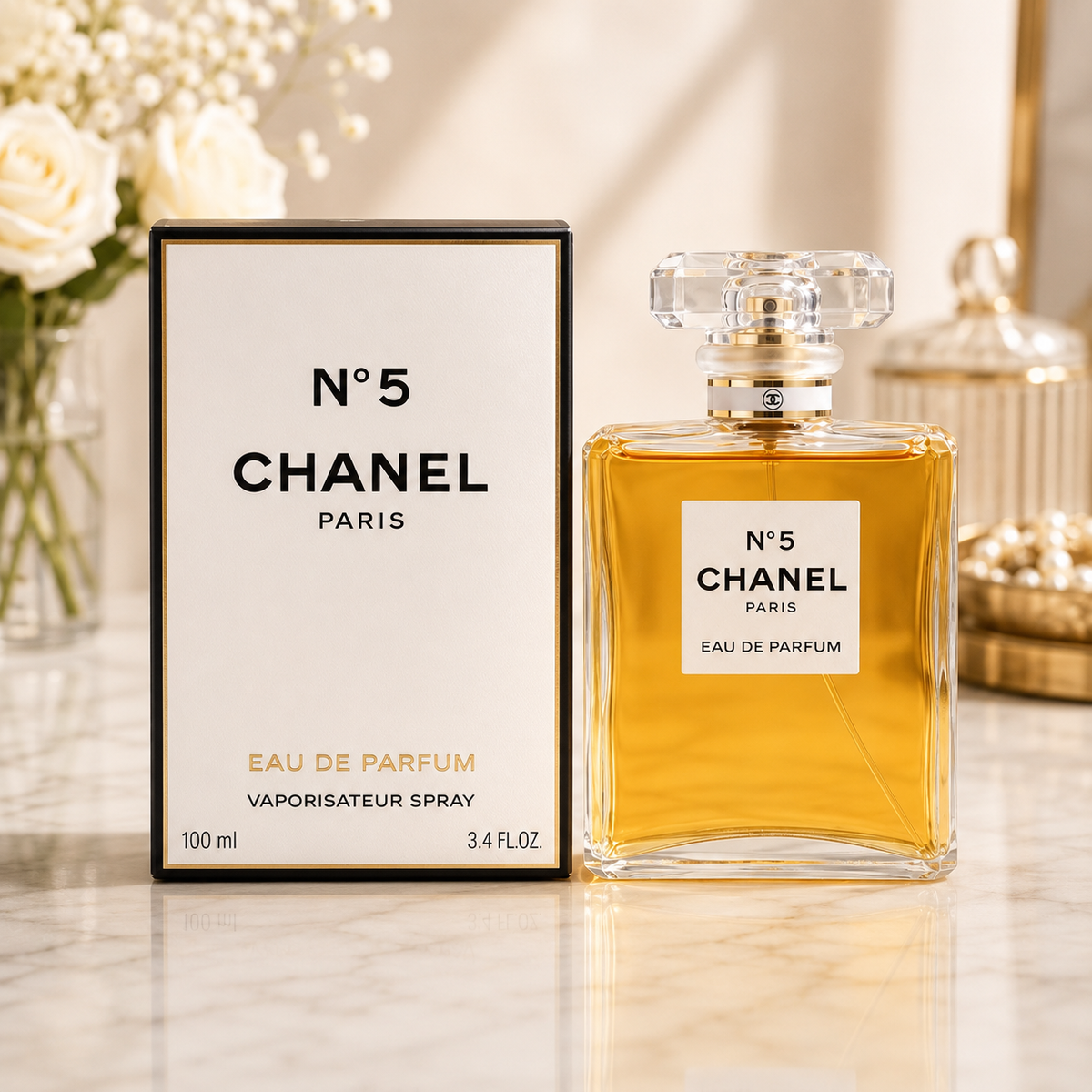 CHANEL N°5 Eau de Parfum Spray for Women – 100ml / 3.4 fl oz