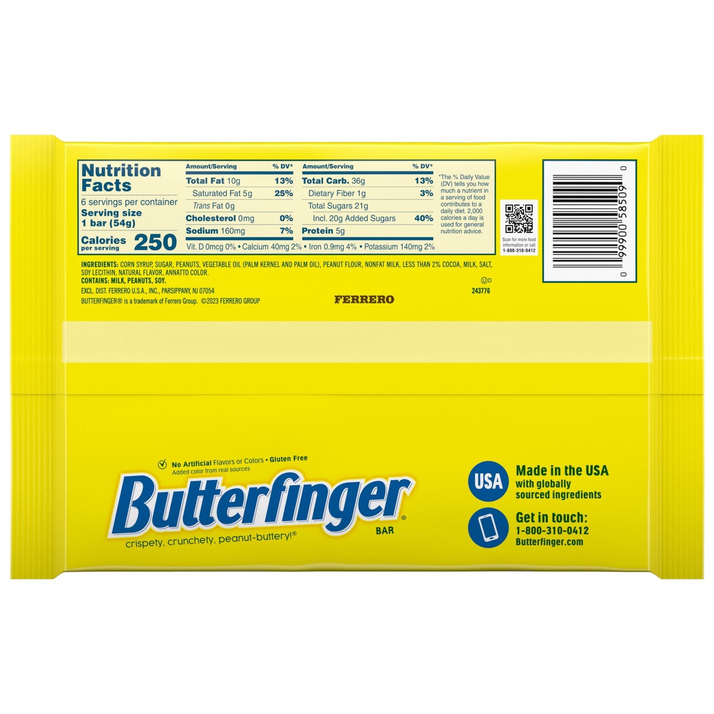 Butterfinger Full Size Candy Bar, 6 Count, 1.9 oz