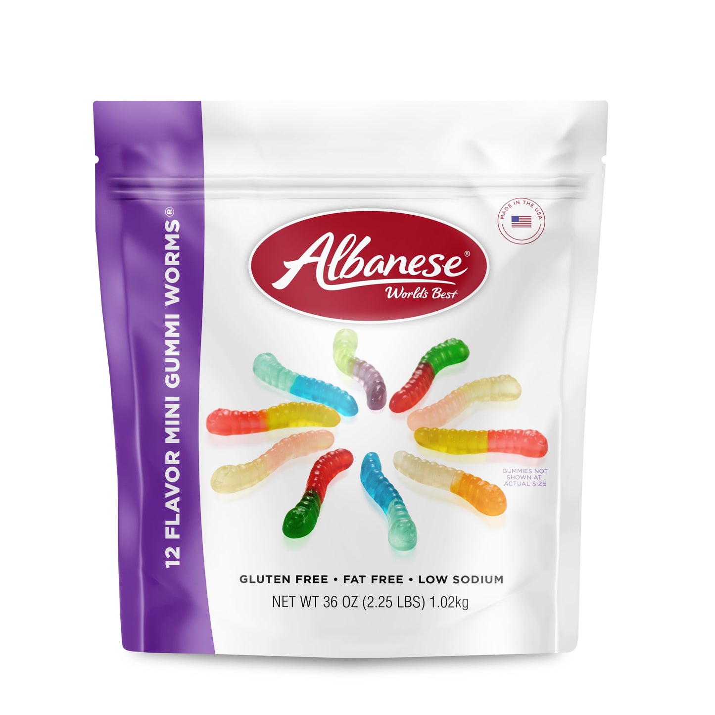 3 Musketeers Candy Milk Chocolate Bars Bulk - 1.92 oz + Albanese 12 Flavor Mini Gummi Worms, 36oz Resealable Bag, Family Size
