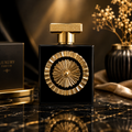 Luxury Black Perfume for Women & Men – Elegant Gold Medallion Bottle
