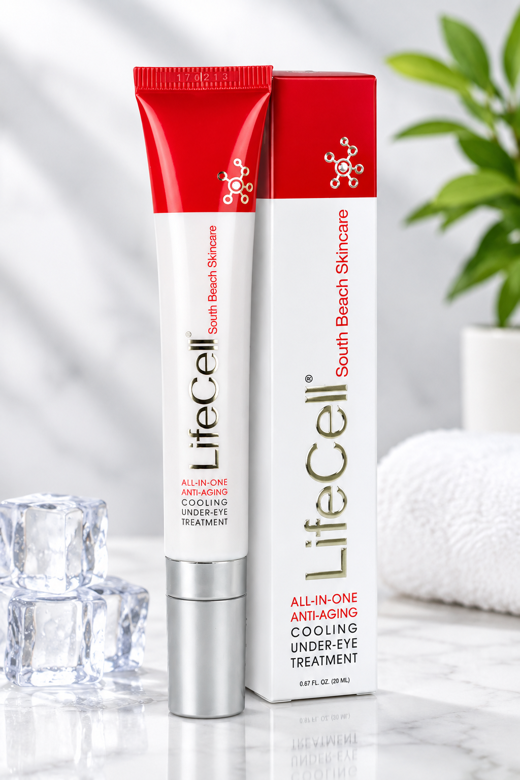 LifeCell South Beach Skincare All-In-One Anti-Aging Cooling Under-Eye Treatment – 0.67 FL OZ / 20 mL