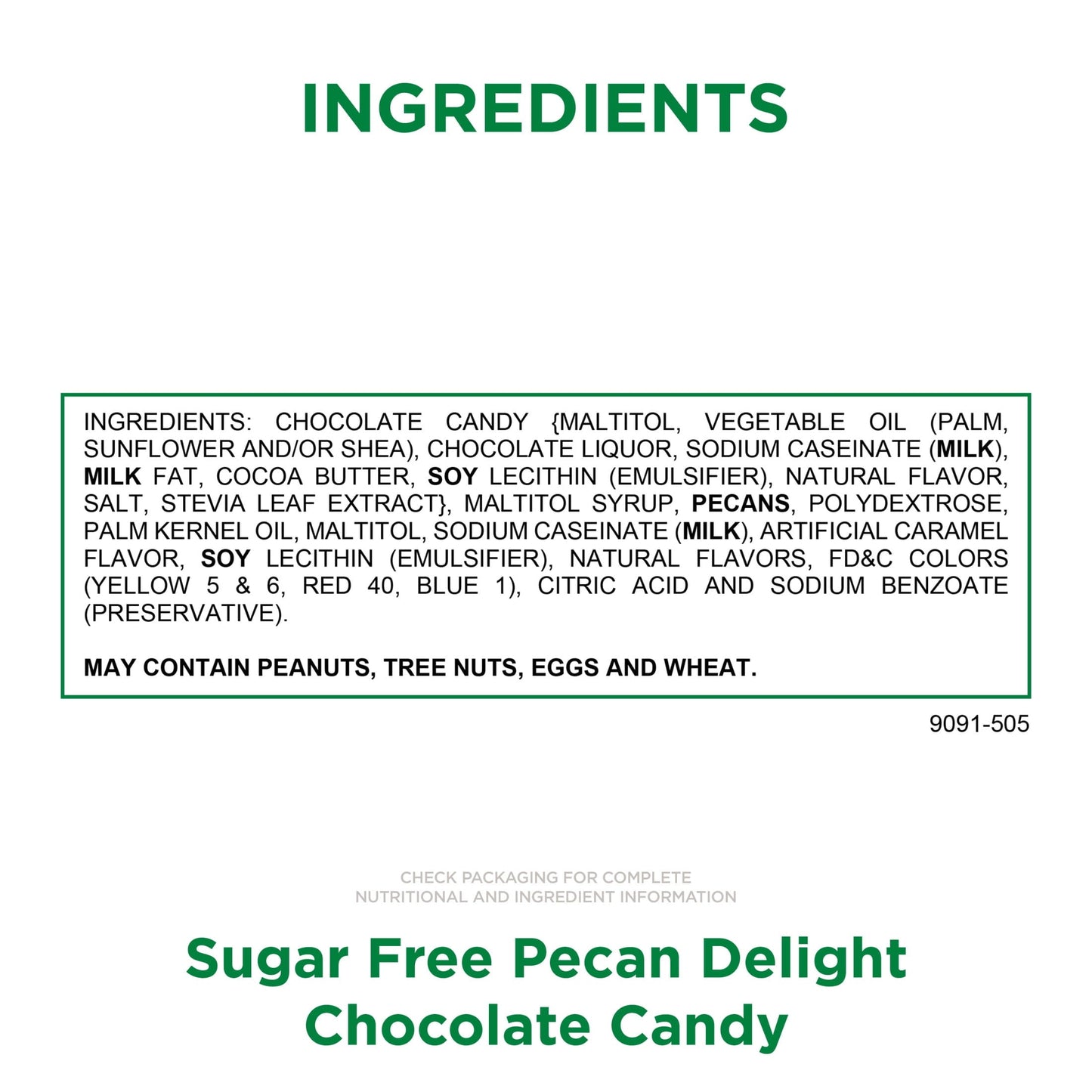 RUSSELL STOVER Sugar Free Pecan Delight Chocolate Candy, 10 oz. bag