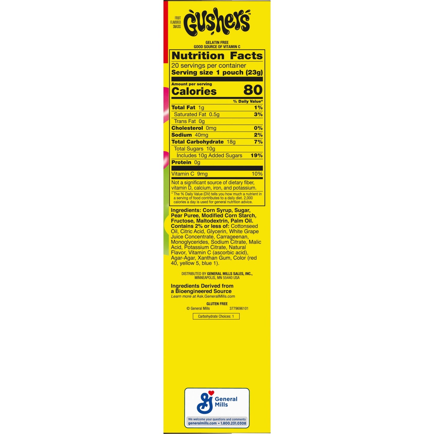 Gushers Fruit Flavored Snacks, Halloween, Watermelon and Sour Apple Flavor, 20 Count, 16 oz