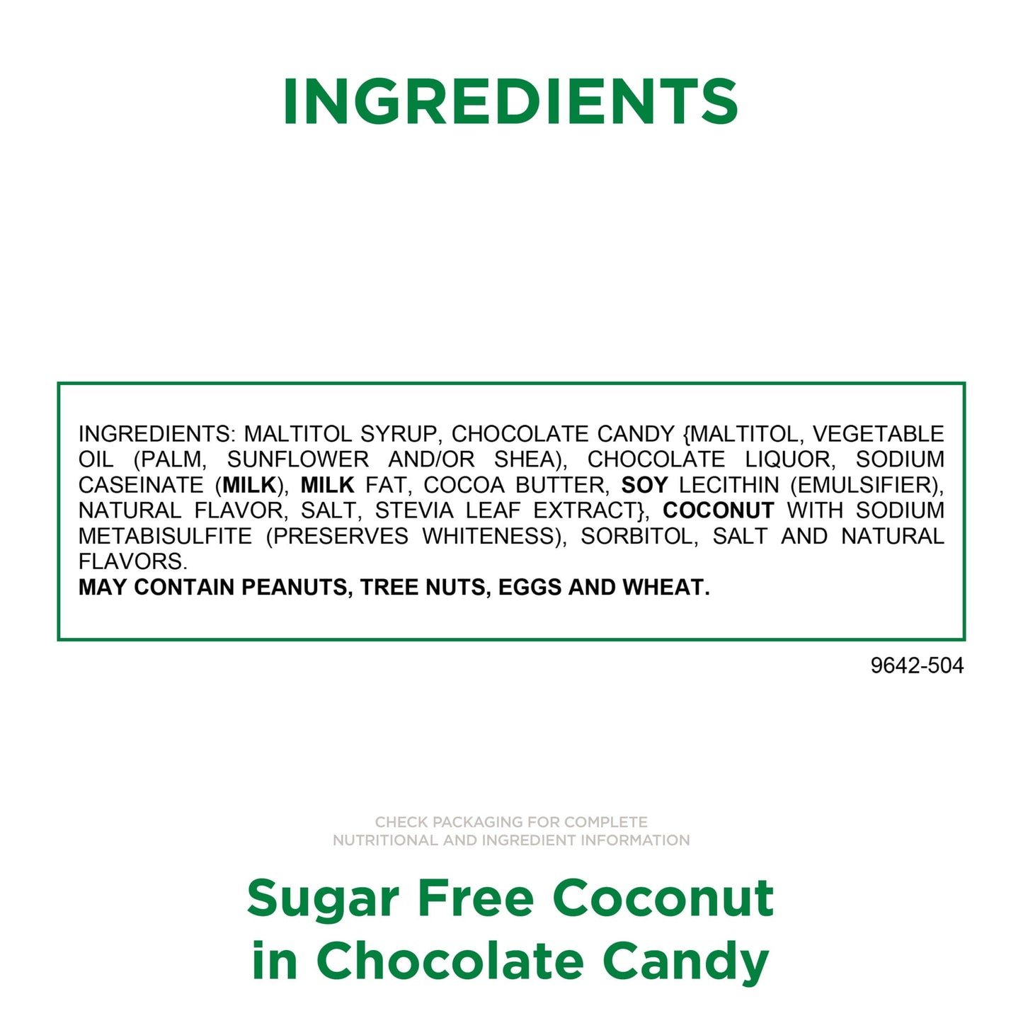 RUSSELL STOVER Sugar Free Coconut in Chocolate Candy, 10 oz. bag