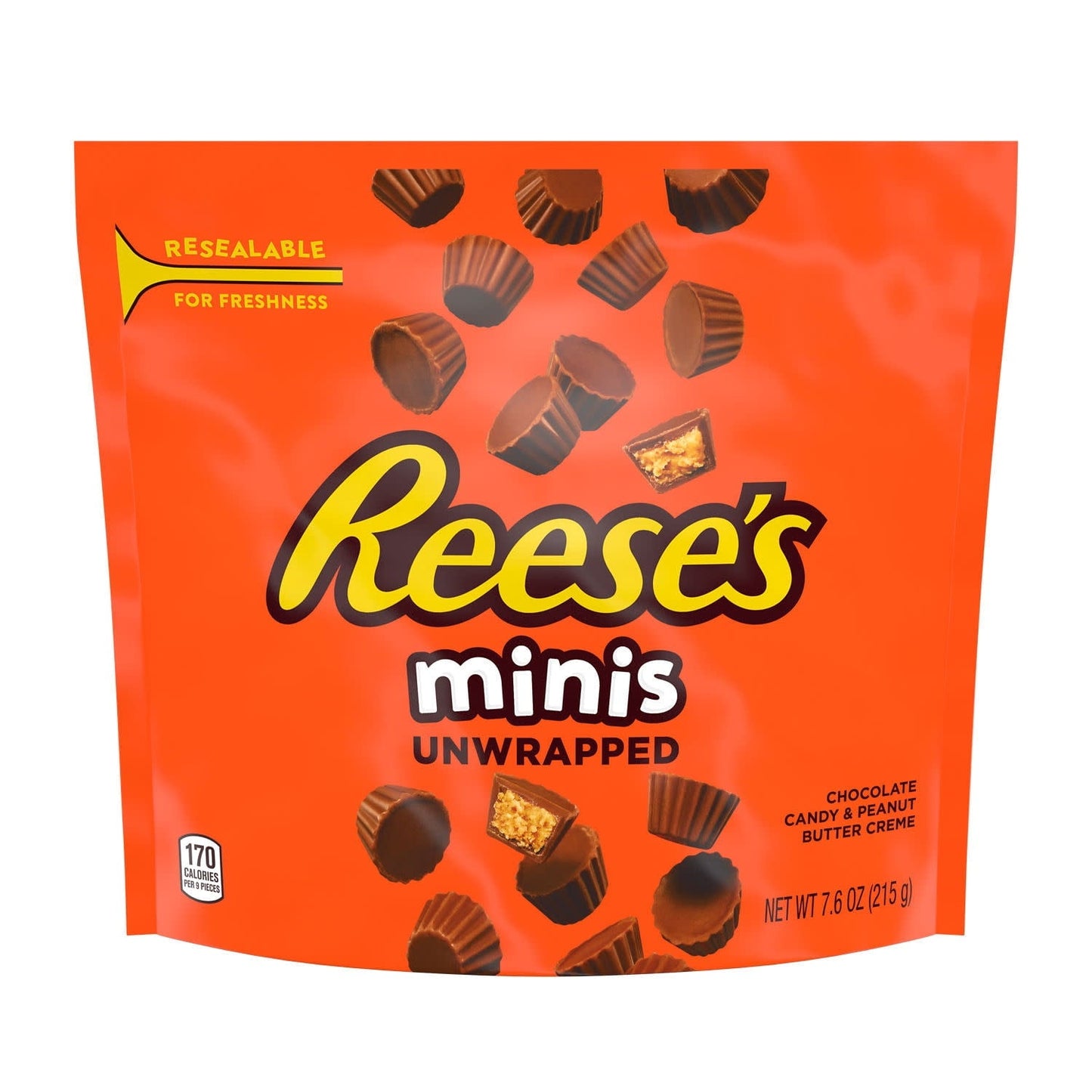 Reese's Minis Milk Chocolate Unwrapped Peanut Butter Cups Candy, Bag 7